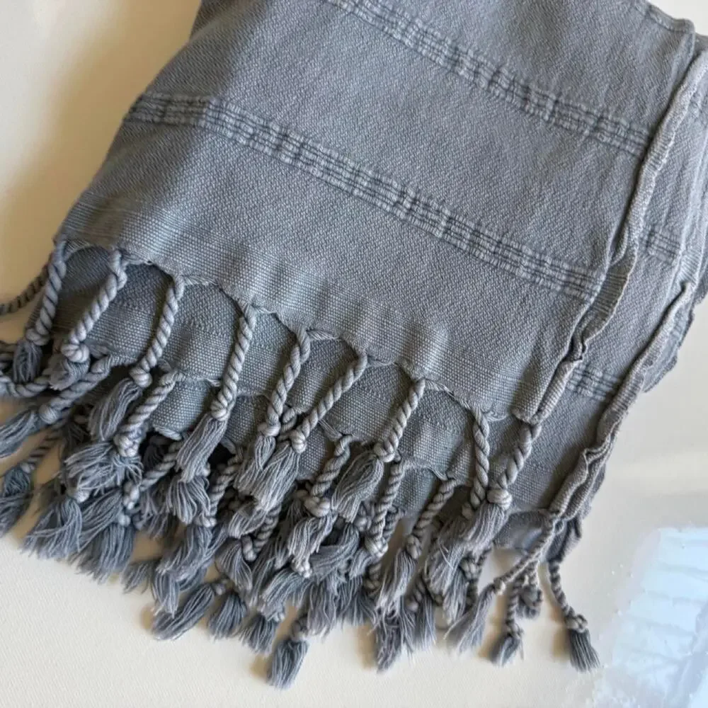 Denim turkish towel throw